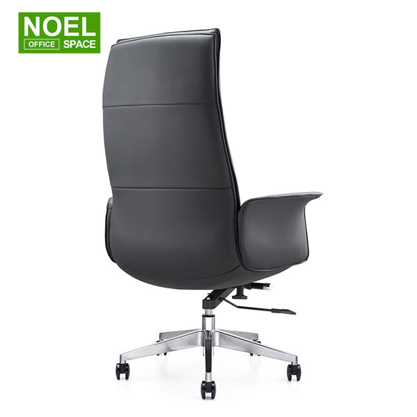 Kathie-H (Black), Fixed Armrest High Back Executive Boss PU Office