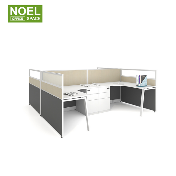 V-WF2828A,Simple and modern 4 staff workstation