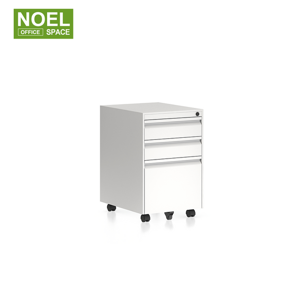 P-CF0404,white color 3 drawer steel mobile pedestal