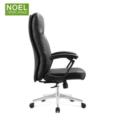 Elina, Boss High Back Lounge White PU Leather Designer Office Chair With Casters