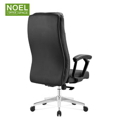 Elina, Boss High Back Lounge White PU Leather Designer Office Chair With Casters