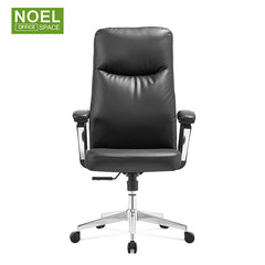 Elina, Boss High Back Lounge White PU Leather Designer Office Chair With Casters