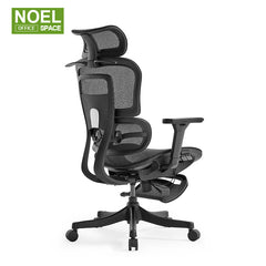 Lana-H(Black, footrest),High back ergonomic mesh office chair